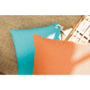 Magma Housses de coussin exterieur avec corde turquoise - Lot de 2 - 50x30