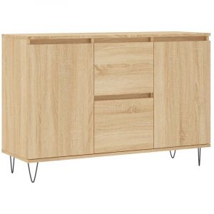 VidaXL Buffet,Meuble de rangement chêne sonoma 104x35x70 cm bois d'ingénierie - Brun