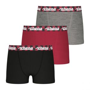 Athena Lot de 3 boxers garçon Easy Fun noir en coton