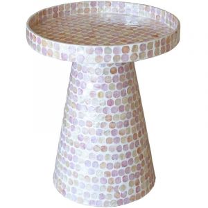 Now's Home Meuble d'appoint en coquille de Capiz, ELORA
