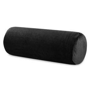 Totsy Baby Coussin traversin Genoux et Cervical pour Dormir 40x15 cm - Oreiller Boudin de Yoga cervicales et Corps Coussins en Mousse et Housse en Velours Le Noir