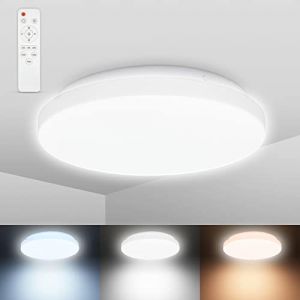 Image de Plafonnier sdb 12 Watt led i cct blanc froid-neutre-chaud reglable i IP44 protection contre les éclaboussures d'eau i 1200lm i lampe de plafond led