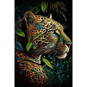 Ceanothe Tableau sur toile léopard 45x65 cm - Impression sur Toile Murale Décorative - Image imprimée en HD sur Toile - Toile sur Châssis en Bois FSC