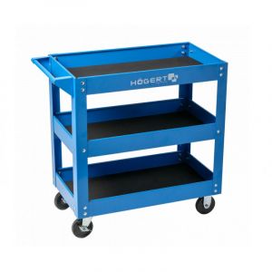 Högert Technik - Servante d'atelier à 3 étages | Capacité de Charge : 110 kg | avec 4 Roues en PVC | 3 Niveaux d'une Surface de 730 x 384 x 80 mm | Armoires à Outils