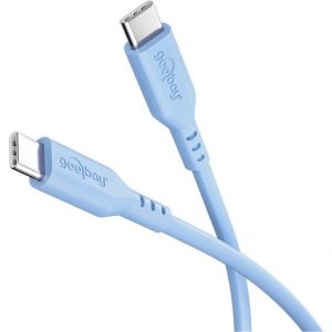 Goobay C&acirc;ble USB-C&iquest; en Silicone Souple et Robuste 1,5 m Pastel Bleu