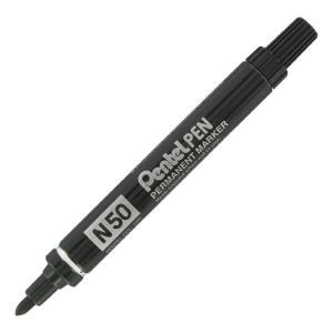 Pentel marqueur permanent encre noir pointe ogive.