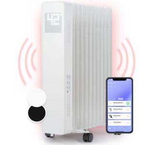Radiateur à huile - sanford smart - 2500 w - minuterie - ecran led - commande tactile par app - blanc