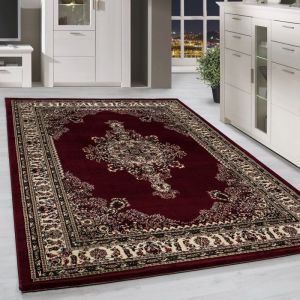 Homebyhome Tapis Oriental Rouge à Poil Court 240x340 cm - Design Classique et Motifs Floraux