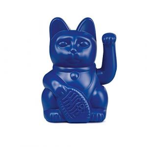 DONKEY Lucky Cat Dark Blue - Chat d'angle Bleu foncé - Chat décoratif Japonais dans Une Teinte Tendance - 15 cm