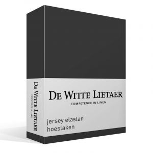 Image de De Witte Lietaer Case Drap Housse Jersey, Coton, Ebony, 180x200x30 cm