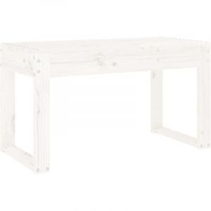 Image de VidaXL Banc de jardin blanc 80x38x45 cm bois massif de pin