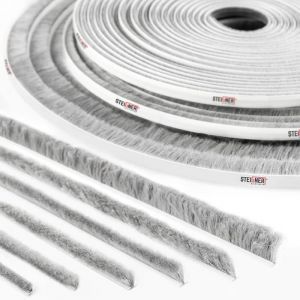 40m Joint brosse adhésif pour porte coulissante gris, bande de brosse anti-poussière, hauteur 5 mm - Steigner