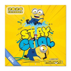 Grupo erik Calendrier 2026 Mural Minions - Calendrier Mural 2026 Mensuel │ Idee Cadeau : Calendriers Muraux │ De Janvier &agrave; D&eacute;cembre : Espace pour notes et Illustrations d&eacute;coratives (30x60 cm)