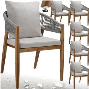 TecTake Chaise de jardin Bois d'acacia lasuré et résistant aux intempéries 59 x 58 x 76,5 cm et capacité de charge 120 kg