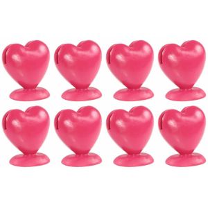 Ruedelafete Boite de 8 Porte-cartes Coeur en résine 5cm, Fuchsia