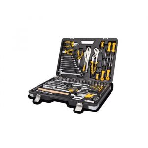 Vito Boite à outils 119 pièces Chrome vanadium - Caisse à outils complète douilles clés tournevis Mallette de bricolage