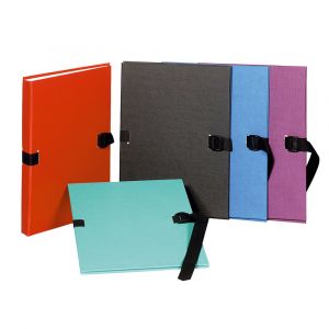 Exacompta 21501E - Chemise &agrave; dos extensible avec rabat N'CLIP, papier toil&eacute; vernis, coloris noir