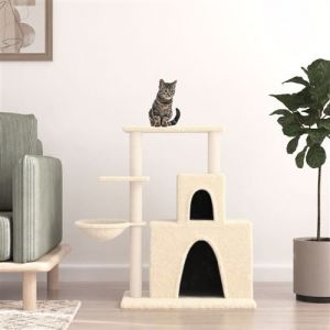 VidaXL Arbre à chat avec griffoirs en sisal Crème 83 cm