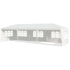 Coast 3 x 9 M Pavillon Tente de jardin Tente de jardin avec 5 parois latérales amovibles blanc