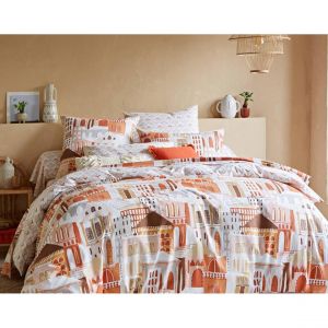 Drap plat SAHARA rose en coton