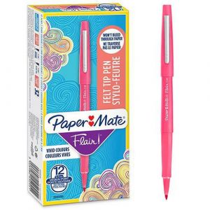 Paper Mate Stylo feutre Flair Original, pointe M Trait 0,7 mm Rose
