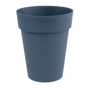 Eda Plastiques Pot de Fleur Vase Mi-Haut Toscane &Oslash; 44 cm - Volume 50 L - &Oslash; 44 x H.53 cm - Bleu Jean