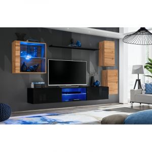 AC-Déco Ensemble Meuble TV "Switch XXIII" 250cm Naturel & Noir
