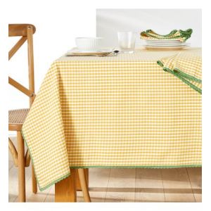 Image de Nappe motif vichy tiss&eacute; teint coton/lin Trattoria Bleu Couleur Bleu Taille 150 x 200 cm