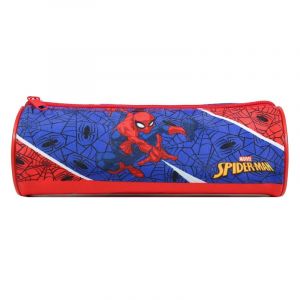 Bagtrotter trousse scolaire ronde spider-man bleu