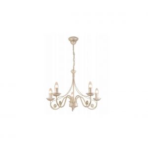 Lumiere Lamkur Donato Lustres avec abat-jour en tissu, blanc, 5x E14