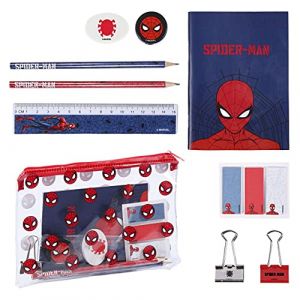 Cerdá - Set Escolar Completo con Estuche Transparente y Material de Spiderman - Licencia Oficial Marvel