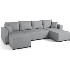 Regala - canapé panoramique - 7 places - convertible avec coffre - en tissu - gris - Gris