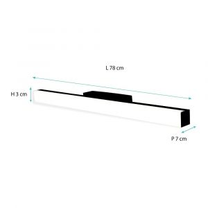 Voltman Applique de salle de bain 78 cm noire (20W 1600LM 4000K IP44)