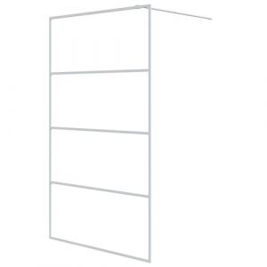 VidaXL Paroi de douche Blanc 115x195 cm Verre esg transparent Blanc