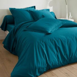 Housse de Couette Polycoton Uni Bleu petrole