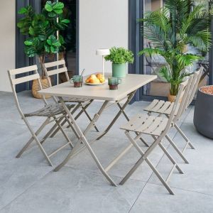 Hesperide Table de jardin Greensboro 4 places pliable caf&eacute; 110x70cm