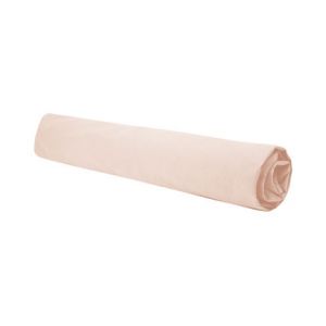 Blanc Cerise Drap housse percale de coton lavé - DOUCEUR LAVEE Rose - Couleur Rose - Taille S