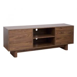 Oviala Meuble TV 160 cm scandinave bois foncé