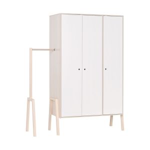 Calicosy Armoire 3 portes, 5 étagères, 1 penderie et 1 porte manteau - SPOT