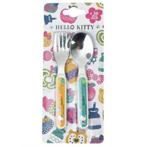 CIJEP Hello Kitty Acidulee Ensemble Couverts Inox (Fourchette, Cuillere)