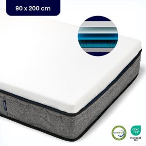 Soulsnooze FlexComfort Premium Matelas 90 x 200 cm - 25 cm d'&eacute;paisseur - fermet&eacute; r&eacute;glable - moyen ou dur - confort 3 couches - Matelas &agrave; m&eacute;moire de forme - M&eacute;moire de forme - M&eacute;moire de forme - Fermet&eacute; r&eacute;glable - Hypoallerg&eacute;nique - 30 nuits de sommeil d'