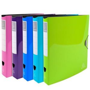 Image de Exacompta 54870E - Classeur 2 anneaux IDERAMA PP, dos rond 50mm, fermeture &agrave; &eacute;lastique, assortis (5)