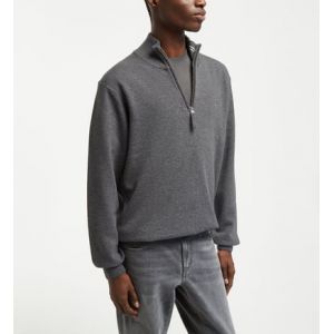 Gant (marque) Men Pull à demi-zip en laine d'agneau ultra-fine (XXL) Gris