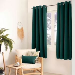 Homemaison Rideau occultant OBSKUR 140 x 180 cm coloris VERT FONCE