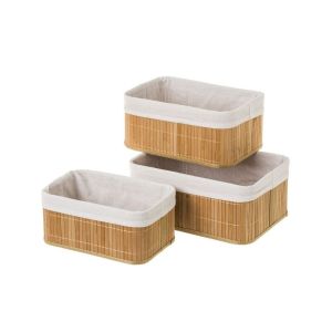 Wadiga Unimasa Lot de 3 boites de rangement en bambou