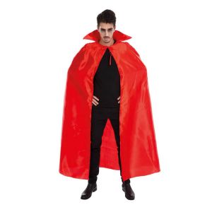 Ruedelafete Cape satin 163cm Rouge avec col Rouge
