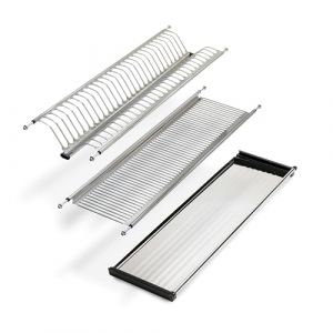 Emuca Égouttoir Suspendu Drynox pour Assiettes et Verres, largeur intérieur module 835-885mm, chromée, Acier