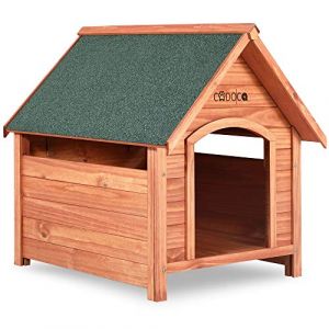 Deuba Niche pour Chiens avec Toit en Pente et renforc&eacute;- Abri pour Chien en Bois - 85x71x88