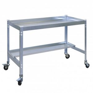 Simon Rack Table de préparation jardinage Desk mobile 150x60cm gris galvanisé