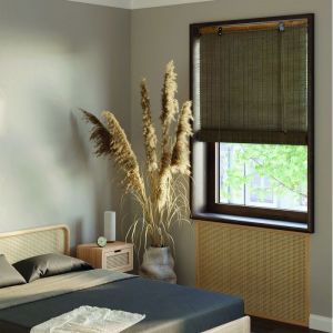 Madécostore Roll'up nature toile de Jute sans percer - Gris - L60 x H150cm